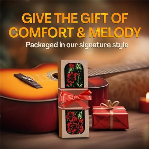 Floral Guitar Strap Adjustable for Electric Acoustic Bass with Strap Locks - Picture 3 of 7